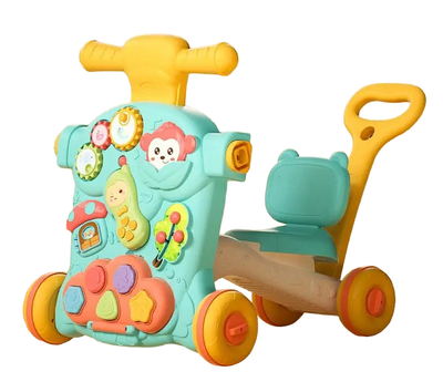 Каталка ходунки для детей 3 в 1 Толокар Игровой центр Sobebear Бирюзовый