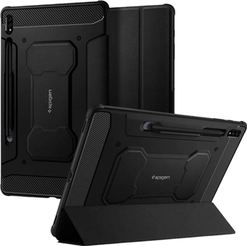 Чохол-книжка Spigen Rugged Armor ACS01607 для Samsung Galaxy Tab S7+/S8+ Plus 12.4" Black (8809710755864)
