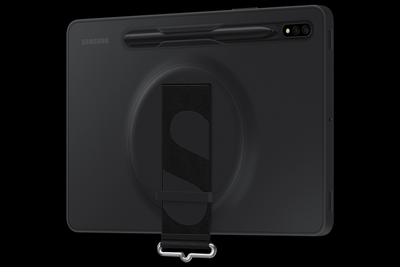 Etui plecki Samsung Strap Cover EF-GX700CB do Galaxy Tab S8/S7 Czarny (88060942883220)