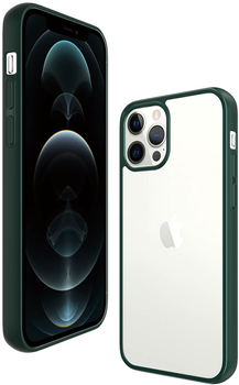 Etui Panzer Glass Clear Case Antibacterial do Apple iPhone 12 Pro Max Racing Green (5711724002694)