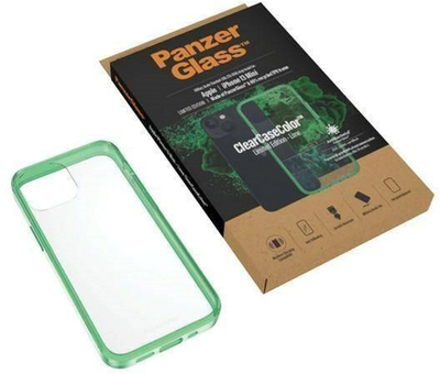 Etui Panzer Glass Clear Case Antibacterial Military grade do Apple iPhone 13 mini Lime (5711724003295)