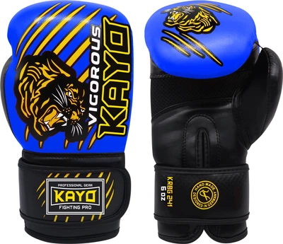 Рукавички боксерські Kayo тренувальні Штучна шкіра 6 унцій Сині (KRBG-241 BLUE-6)