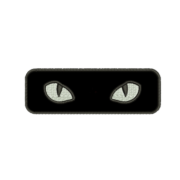 Шеврон на липучці (велкро) Котячі Очі 12х4,5 см Чорний 5088