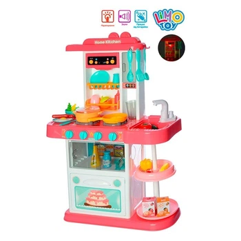 Игровой набор Кухня LIMO TOY 889-165-166 Розовая ( без функции пара)