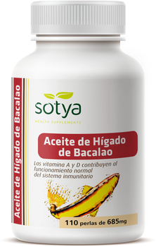 Дієтична добавка Sotya Higado Bacalao 685 мг 110 перлин(8427483018018)
