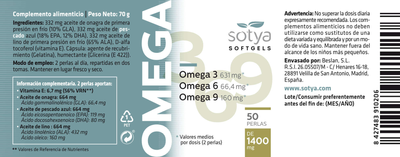 Дієтична добавка Sotya Omega 3,6,9 50 перлин(8427483910206)