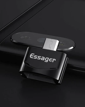 Адаптер Essager Micro USB OTG to USB Dark Grey (YM0425)