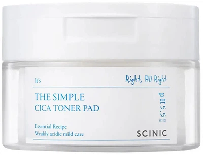Тонер диски для лица Scinic The Simple Cica Toner Pad с центелой 60 шт (8809546003207)
