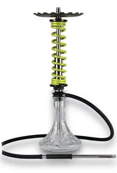 Кальян Trumpet Hookah Rider зелений , 55 см, нержавеющая сталь и стеклянная колба