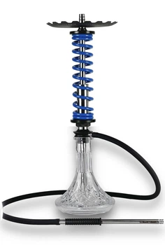 Кальян Trumpet Hookah Rider BIG Синий , 63 см, нержавеющая сталь и стеклянная колба