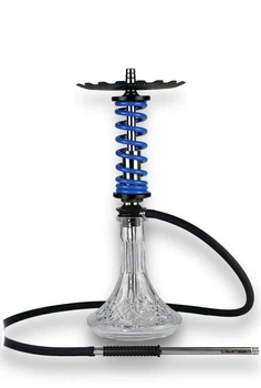 Кальян Trumpet Hookah Rider синий , 55 см, нержавеющая сталь и стеклянная колба