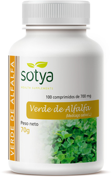 Дієтична добавка Sotya Verde Alfalfa De 700 мг 100 таблеток (8427483008705)