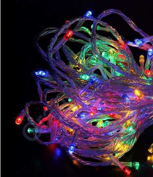 Светодиодная гирлянда Xmas Нить 800 LED светодиодов 40 метров прозрачный провод мультицветная