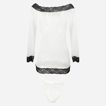 Еротичний комплект (нічна сорочка + трусики-бікіні) жіночий DKaren Ashley XS Екрю (5902686565765)