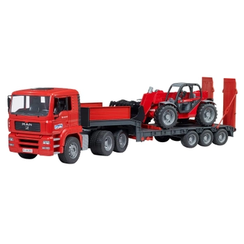 Model Bruder Tractor Man Tga with trailer and Manitou MLT 633 telehandler (4001702027742)