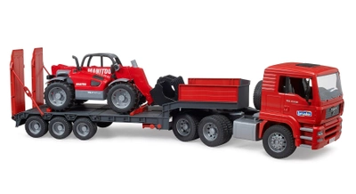 Model Bruder Tractor Man Tga with trailer and Manitou MLT 633 telehandler (4001702027742)