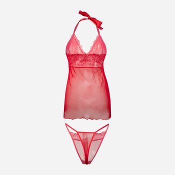 Komplet erotyczny (koszula nocna + majtki-bikini) damski DKaren Arizona XS Czerwony (5903251460898)