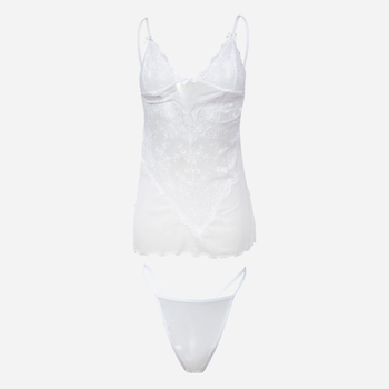 Komplet erotyczny (koszula nocna + majtki-bikini) damski DKaren Stacy XS Biały (5903251460294)