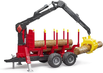 Zestaw gier Bruder - Brother back trailer with loading crane, 4 logs and timber grab (4001702022525)