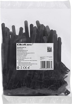 Кабельні стяжки Qoltec Nylon UV 7.2 x 100 мм 100 шт Black (5901878522234)