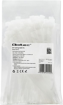 Кабельні стяжки Qoltec Nylon UV 4.8 x 160 мм 100 шт White (5901878522425)