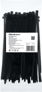 Кабельні стяжки Qoltec Nylon UV 4.8 x 200 мм 100 шт Black (5901878522043)