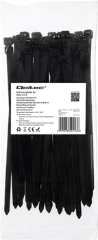 Кабельні стяжки Qoltec Nylon UV 7.2 x 200 мм 50 шт Black (5901878522166)
