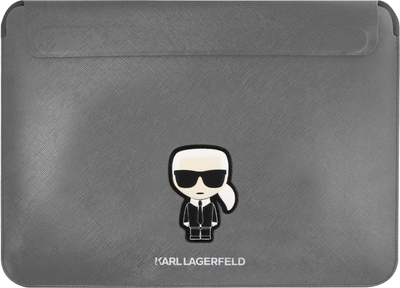Pokrowiec na laptopa Karl Lagerfeld Saffiano Ikonik Karl KLCS14PISFG 13/14" Srebrny (3666339040246)