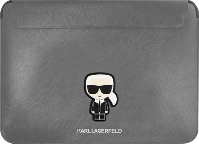 Pokrowiec na laptopa Karl Lagerfeld Saffiano Ikonik Karl KLCS16PISFG 16" Srebrny (3666339040253)