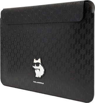 Pokrowiec na laptopa Karl Lagerfeld Saffiano Monogram Choupette KLCS16SAKHPCK 16" Czarny (3666339170578)