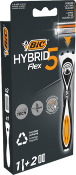 Станок для гоління чоловічий BIC Flex 5 Hibrid з 2 змінними картриджами