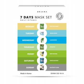 Набір тканинних масок для обличчя Orjena 7 Days Mask Set 7 шт (5903794193826)