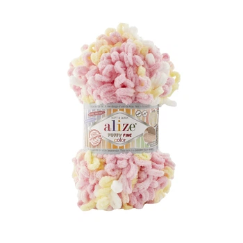 Пряжа для вязания Alize Puffy FINE Color 6367 фантазийная нить плюшевая