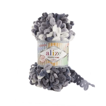 Пряжа для вязания Alize Puffy FINE Color 5925 фантазийная нить плюшевая