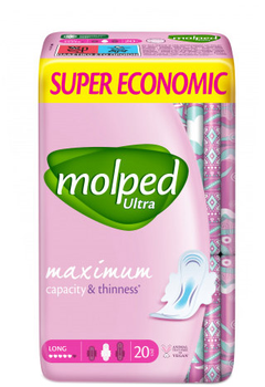 Гігієнічні прокладки Molped Ultra Long S.Eco 5 крапель 20 шт (8690536829101)