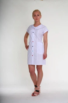 Халат медичний жіночий білий рукав короткий (батист, 44-60, 21113) 56