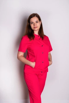 Костюм медичний жіночий Черрі (коттон, корал, р.42-50) Марія 42