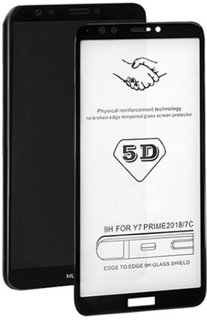 Захисне скло Qoltec Premium для Huawei Y7 Prime 5D Black (5901878515878)