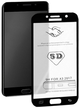 Szkło hartowane Qoltec Premium 5D do Samsung Galaxy A3 2017 Czarny (5901878511269)