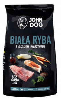 Sucha karma dla psów średnich i dużych ras John Dog Premium Biala ryba z lososiem 3 kg (5903246843613)