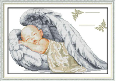 Вышивка ангелочки крестом схемы крылатых малышей