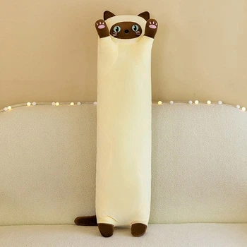 Мягкая игрушка обнимашка антистресс Сиамский Кот батон 130 см My Kigu Бежевый (9048)