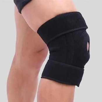 Регулируемый бандаж коленного сустава с открытой коленной чашечкой Supretto Черный (8468-0001)