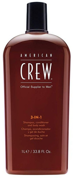 Szampon do pielęgnacji włosów i ciała American Crew Classic 3 w 1 1000 ml (669316058510)