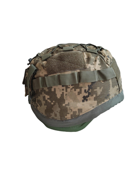 Кавер-чохол на тактичний шолом MICH універсальний з підсумком для АКБ (піксель)