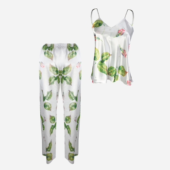 Piżama (podkoszulka + spodnie) damska DKaren Dk-Ki M Biała z zielonym i różowym (5903251426061)
