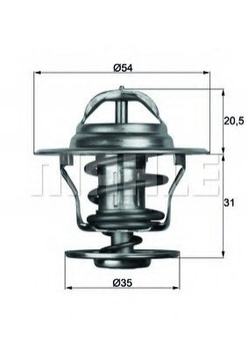 Термостат MAHLE / KNECHT TX1375D Audi 80, A6, 100; Volkswagen Golf, Passat, Scirocco, Polo, Jetta, Vento; Seat Toledo, Ibiza, Cordoba; Opel Ascona, Frontera; Volvo V40