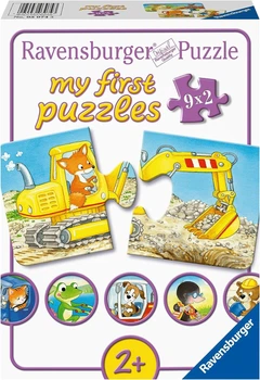 Zestaw puzzli Ravensburger Animal Plac budowy 18 x 10 cm 9 x 2 elementów (4005556030743)