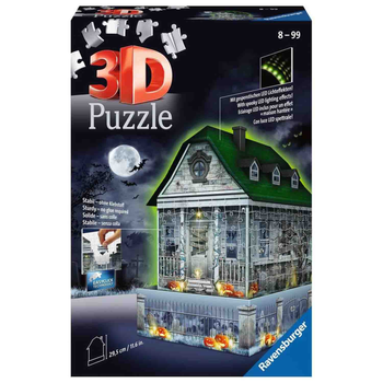 Puzzle 3D Ravensburger - Upiorny dom w nocy 29.5 x 11.6 cm 219 elementy (4005556112548)