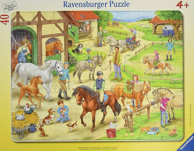 Puzzle figuralne Ravensburger Farma koni 32.5 x 24.5 cm 40 elementów (4005556061648)